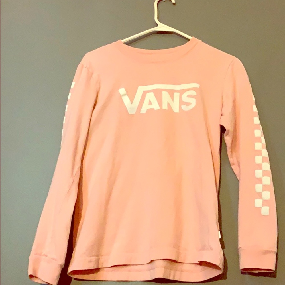 VANS white checker board long sleeve tee